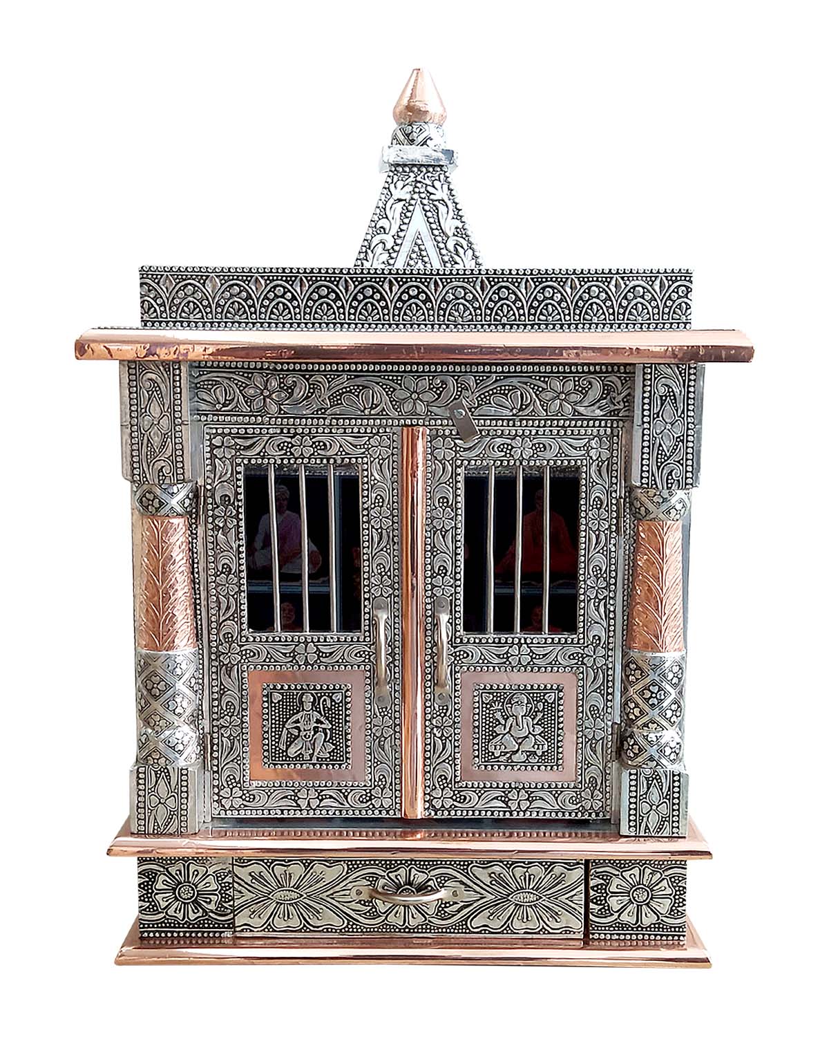 Ghar Mandir: Wall-Hung (Aluminum & Copper) - Retail Maharaj