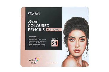 Brustro Artists Skin Tone Colored Pencil Set of 24 for Portrait Drawing and Realistic Shading - Retail Maharaj