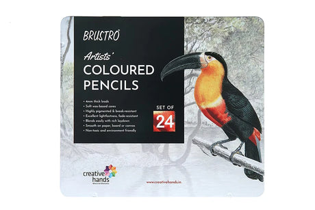 Brustro Artists' Coloured Pencil Set 24 Premium Pencils for Drawing and Sketching - Retail Maharaj