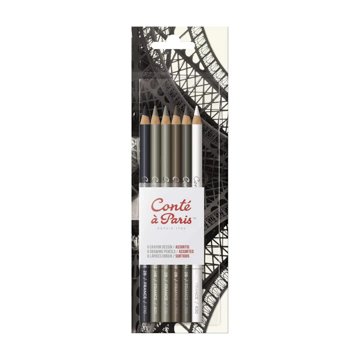 Conté à Paris Drawing Pencils Set of 6 - Retail Maharaj