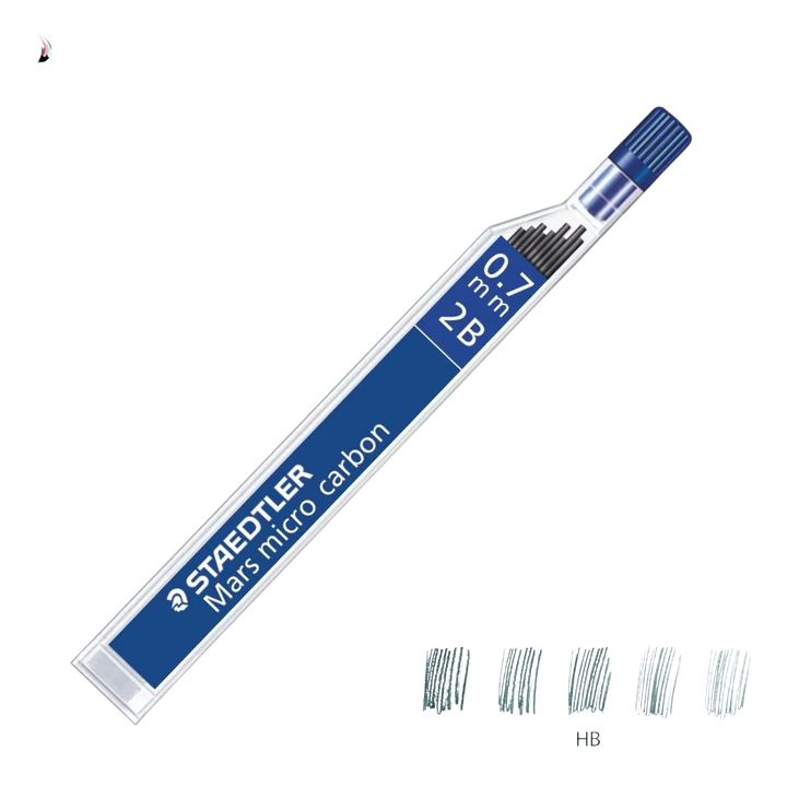 Staedtler Micro Mars Carbon 0.7mm 2B Mechanical Pencil Lead Refills for Smooth Writing and Drawing - Retail Maharaj
