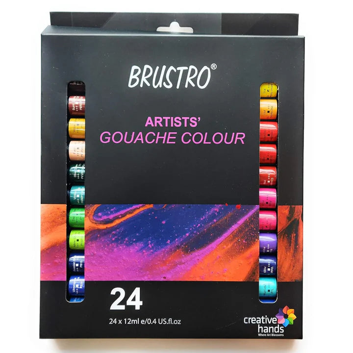 Brustro Artists Gouache Colour Paint Set 24 Tubes 12ml Each - Retail Maharaj