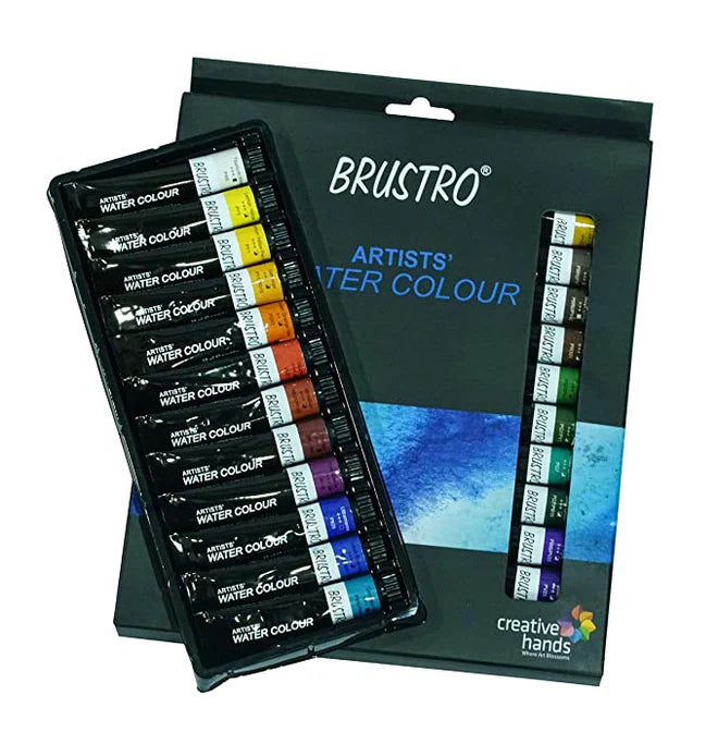 BRUSTRO Artists’ Watercolour Set of 24 Colours X 12ML Tubes - Retail Maharaj