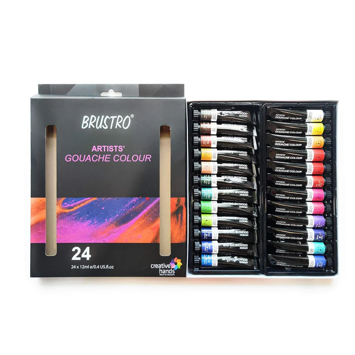 Brustro Artists Gouache Colour Paint Set 24 Tubes 12ml Each - Retail Maharaj