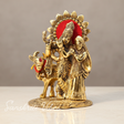 Metal Radha Krishna Standing with Cow Statue for Home Decor, Office Decor and Gift Purpose Decorative Showpiece 16 cm Metal Idol - Retail Maharaj