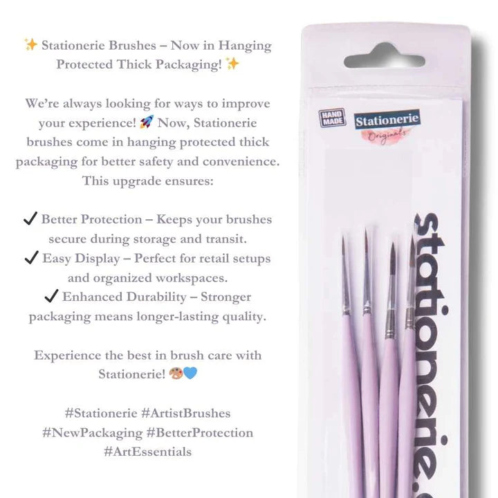 Retail Maharaj Short Liner Brush Set of 4 Lilac Mist Edition, Kolinsky Synthetic - Retail Maharaj