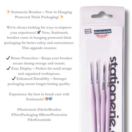 Retail Maharaj Short Liner Brush Set of 4 Lilac Mist Edition, Kolinsky Synthetic - Retail Maharaj