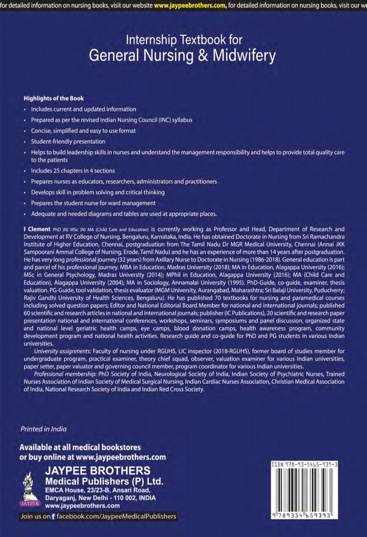 INTERNSHIP TEXTBOOK FOR GENERAL NURSING AND MIDWIFERY - Retail Maharaj