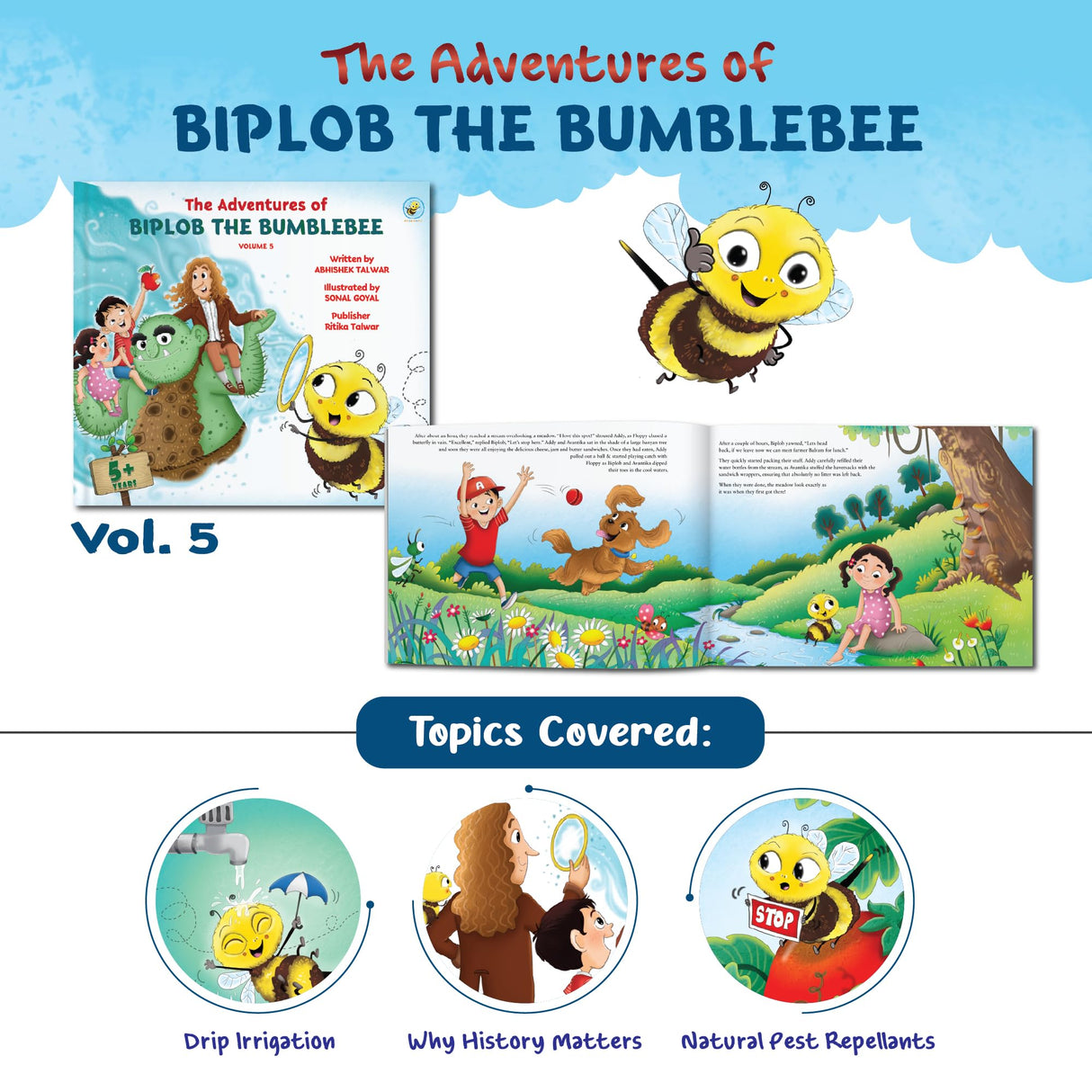 The Adventures of Biplob the Bumblebee Series - Volume 1 to 5 (Combo of 5 Books) | Fun and Educational Bedtime Storybook for Kids (Ages 3-9) with ... and Lessons on Friendship and Bravery. - Retail Maharaj