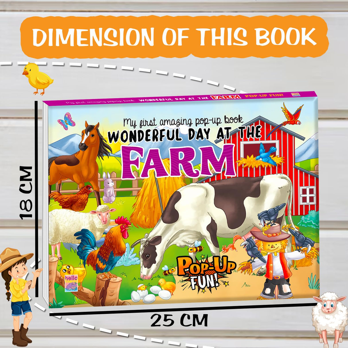 My First Amazing Pop up story Book Wonderful Day in the Farm with Bestime Fun and Colorful for Kids, Children and Toddlers - Ages 2+ Years - Retail Maharaj