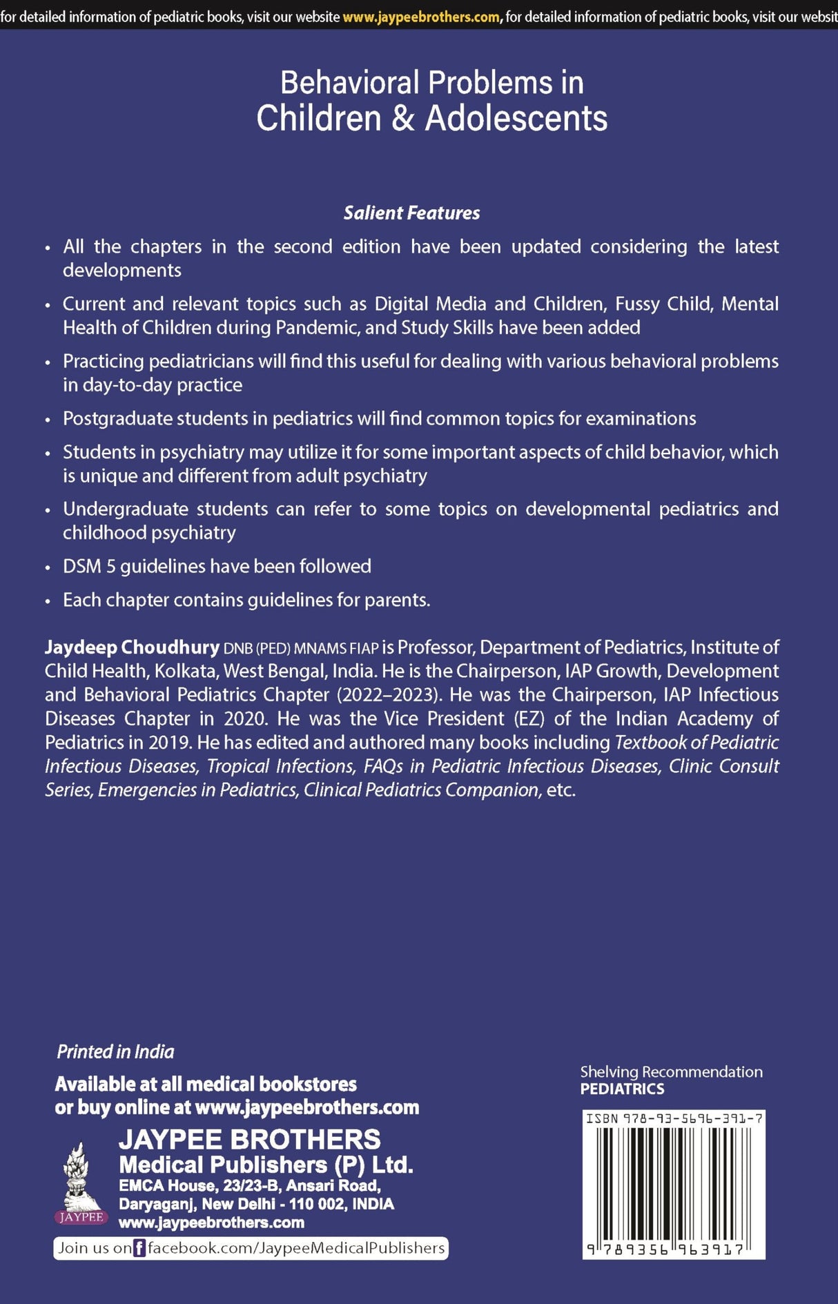 BEHAVIORAL PROBLEMS IN CHILDREN & ADOLESCENTS - Retail Maharaj