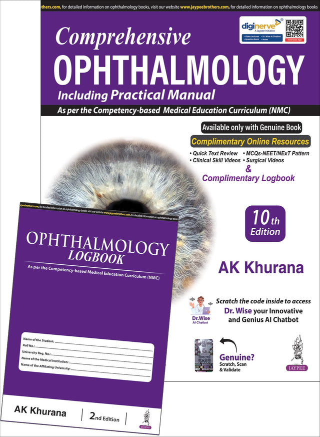 COMPREHENSIVE OPHTHALMOLOGY (INCLUDING PRACTICAL MANUAL) WITH OPHTHALMOLOGY LOGBOOK - Retail Maharaj