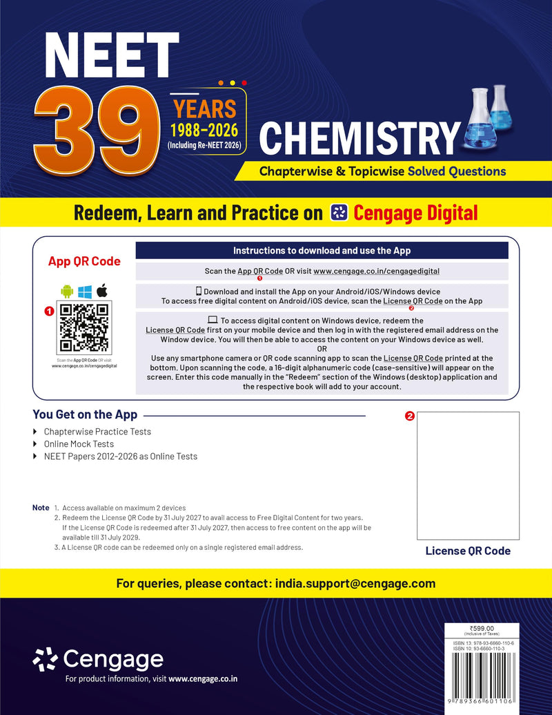 Cengage NEET 39 Years (1988-2026) Chemistry Chapterwise & Topicwise Solved Questions