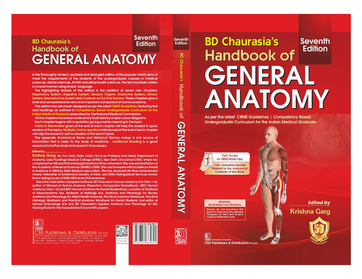 BD Chaurasia’s Handbook of General Anatomy 7/e - Retail Maharaj