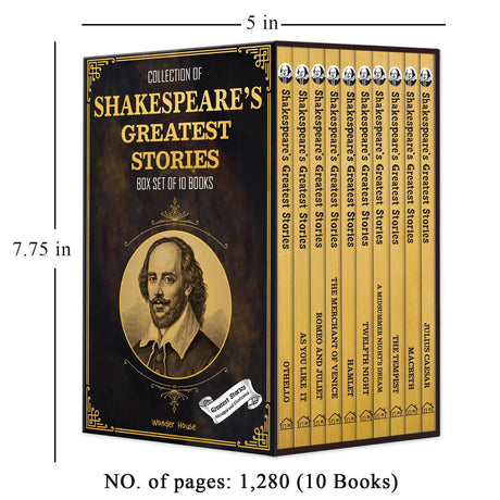 Collection of Shakespeare's Greatest Stories (Box Set of 10 Books) For Children - Retail Maharaj