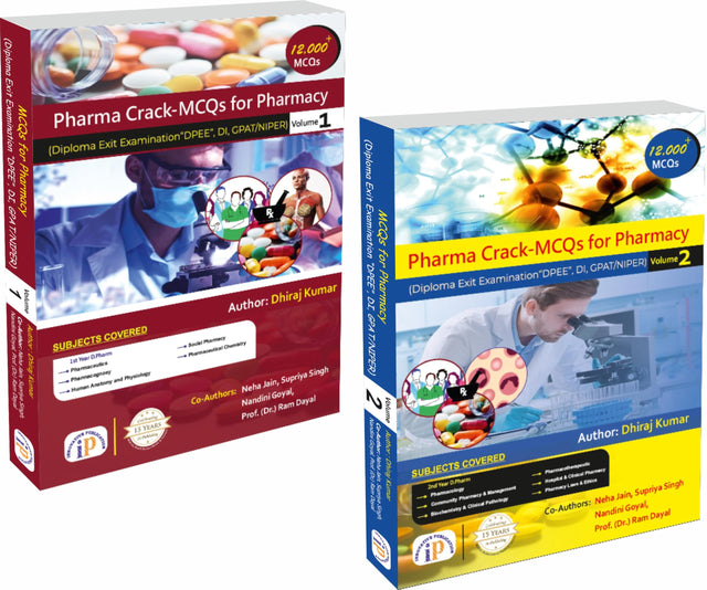 MCQs for Pharmacy (Diploma Exit Examination DPEE, DI, GPAT, NIPER) - Set of 2 Volumes - Retail Maharaj