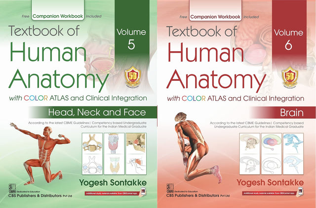 Textbook Of Human Anatomy With Color Atlas And Clinical Integration 2 Vol Set (Vol 5- Head Neck And Face And Vol 6-Brain) With Companion Workbook (Pb 2024) - Retail Maharaj