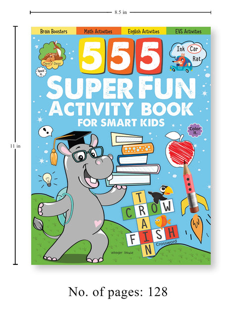 555 Super Fun Activity Book for Smart Kids | Puzzles, Mazes, Word Games & More | Ages 6–10 | 10+ Hours of Brain-Boosting Fun - Retail Maharaj
