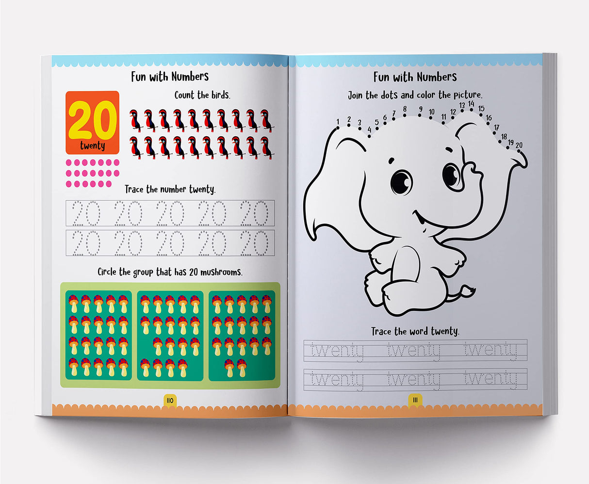 My Super Fun Kindergarten Activity Workbook for Children : Pattern Writing, Colors, Shapes, Numbers 1-10, Early Math, Alphabet, Brain Booster Activities, Following Directions, and Interactive Activities (Kids Ages 4 to 6) - Retail Maharaj