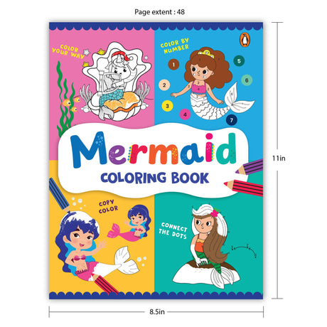 Mermaid Coloring Book: Fun Underwater Coloring Activity Book for Kids I Includes Dot-to-Dot, Number Coloring, and Copy-Color Activities | Perfect for ... I Ages 3+ [Penguin Early Learning Series] - Retail Maharaj