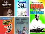 Great Books By Mahatma Gandhi, Set of 5 Books (Wheel of Fortune, The story of my experiments with truth, India of my Dreams, Conquest of Self, Freedom's Battle) - Retail Maharaj