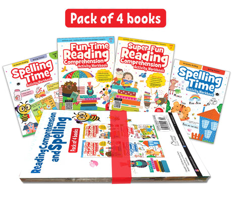 Reading Comprehension and Spelling Book Pack of 4 Books - Retail Maharaj