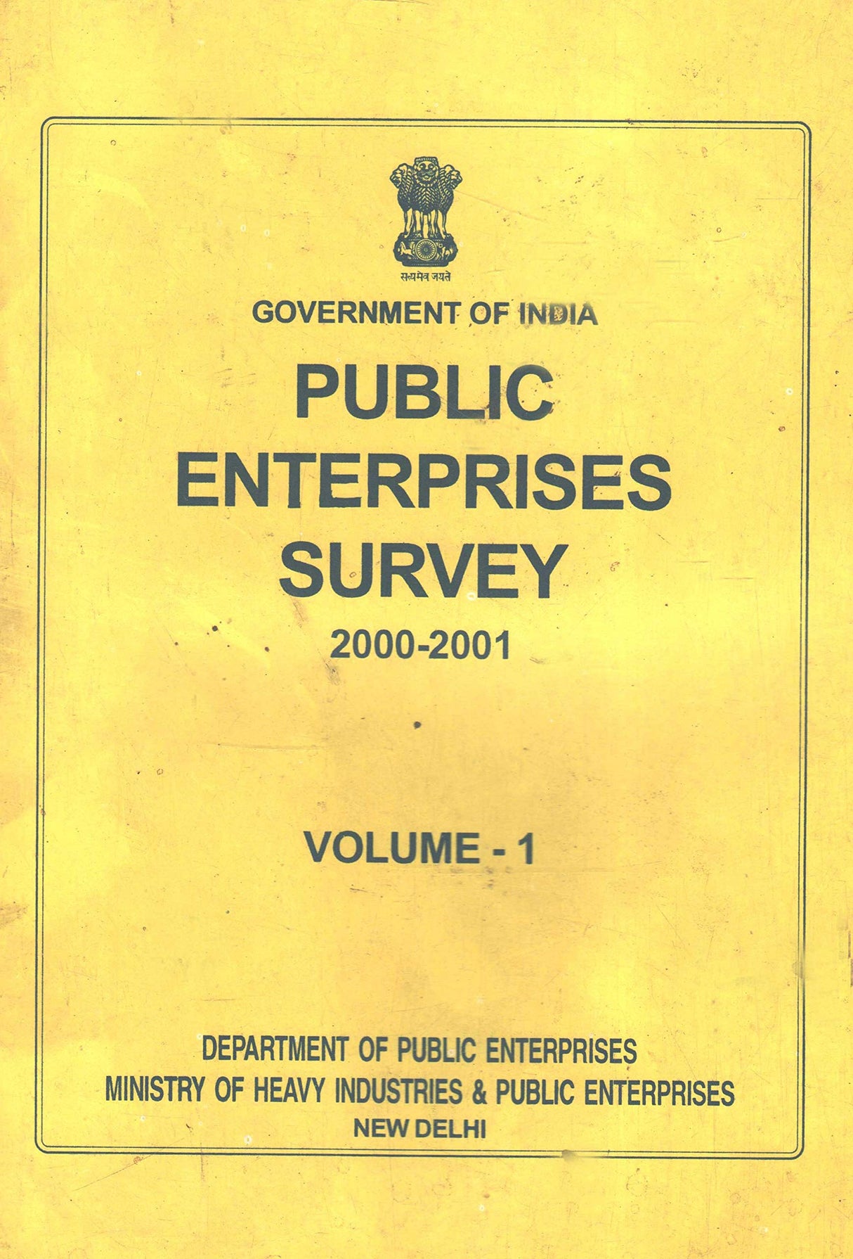 Public Enterprises Survey 2000-2001 (Set of Volume 1, 2 and 3) [Paperback] Ministry of Heavy Industries & Public Enterprises