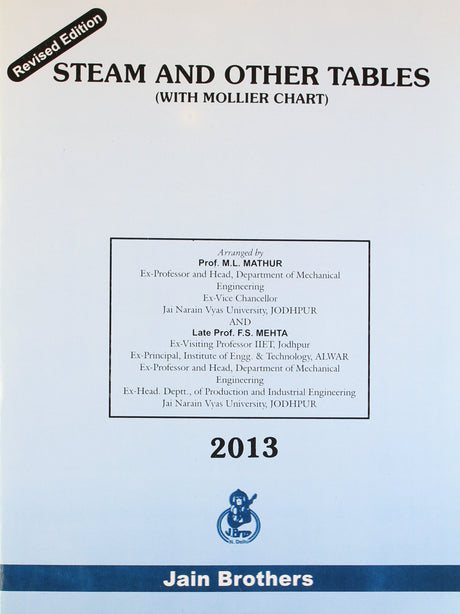 Steam And Other Tables (With Mollier Chart) - Retail Maharaj