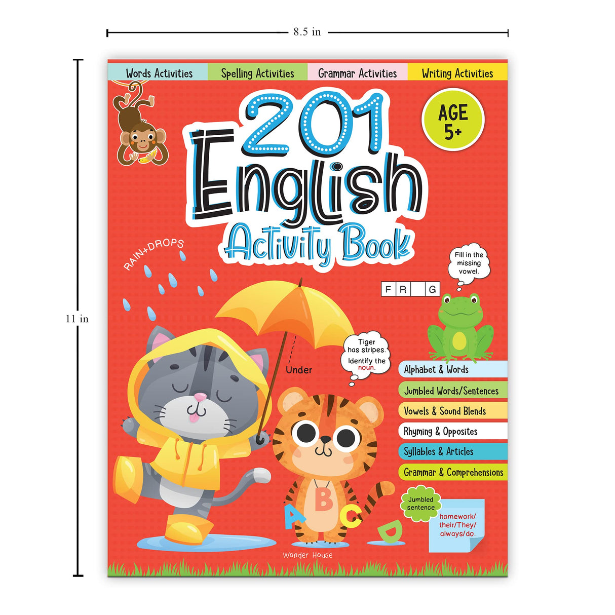 201 English Activity Book: Fun Activities and Grammar Exercises | Alphabet & Words, Rhyming & Opposites | Ages 5–9 | 4+ Hours of Interactive Learning - Retail Maharaj