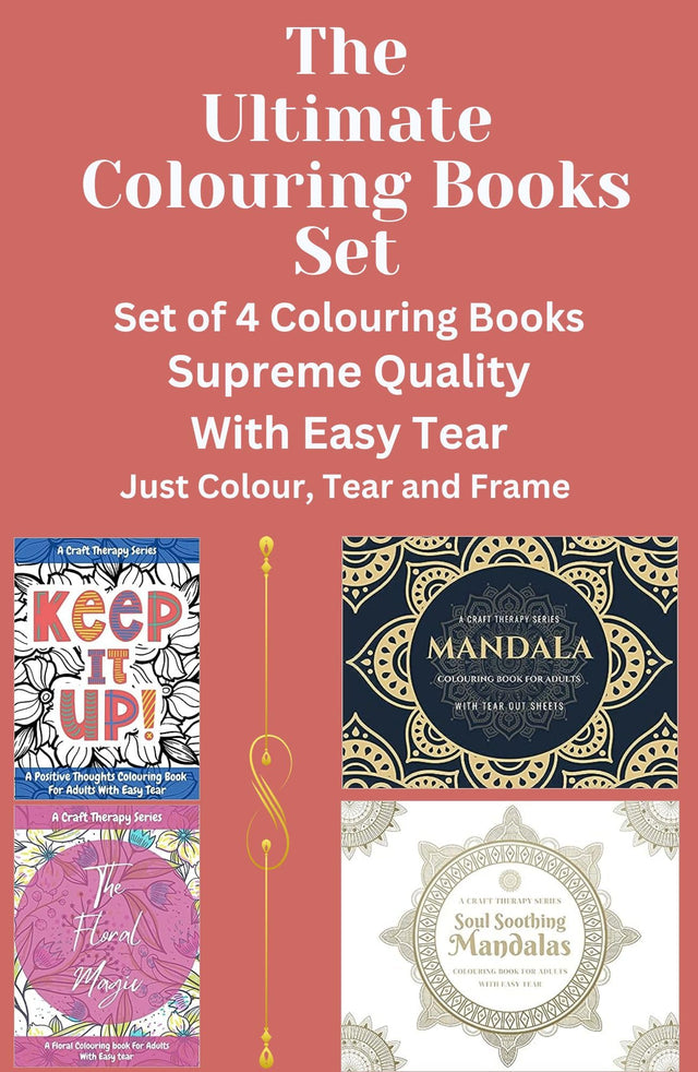 The Ultimate Colouring Books Set ; 4 Colouring Books For Adults and Teens; With Easy Tear: Now Just Colour, Tear and Frame - Retail Maharaj