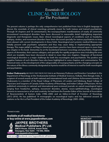 ESSENTIALS OF CLINICAL NEUROLOGY FOR THE PSYCHIATRIST - Retail Maharaj