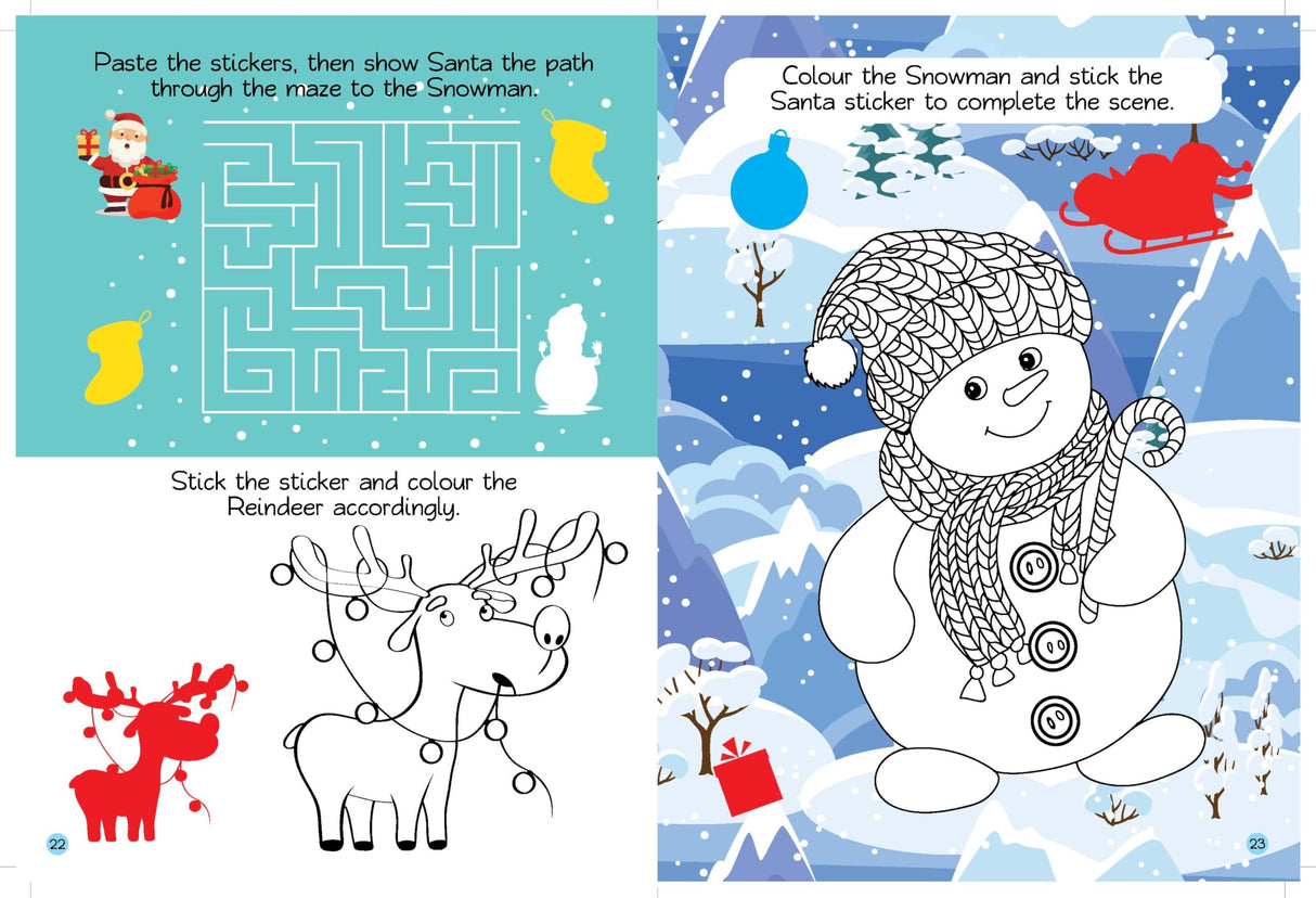 My Big Sticker And Activity Book: Christmas Sticker and Activity Book - Learning Activity Books for Kids 4+ Years - Early Learning Books - Retail Maharaj