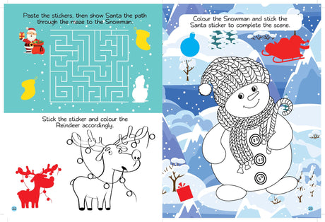 My Big Sticker And Activity Book: Christmas Sticker and Activity Book - Learning Activity Books for Kids 4+ Years - Early Learning Books - Retail Maharaj