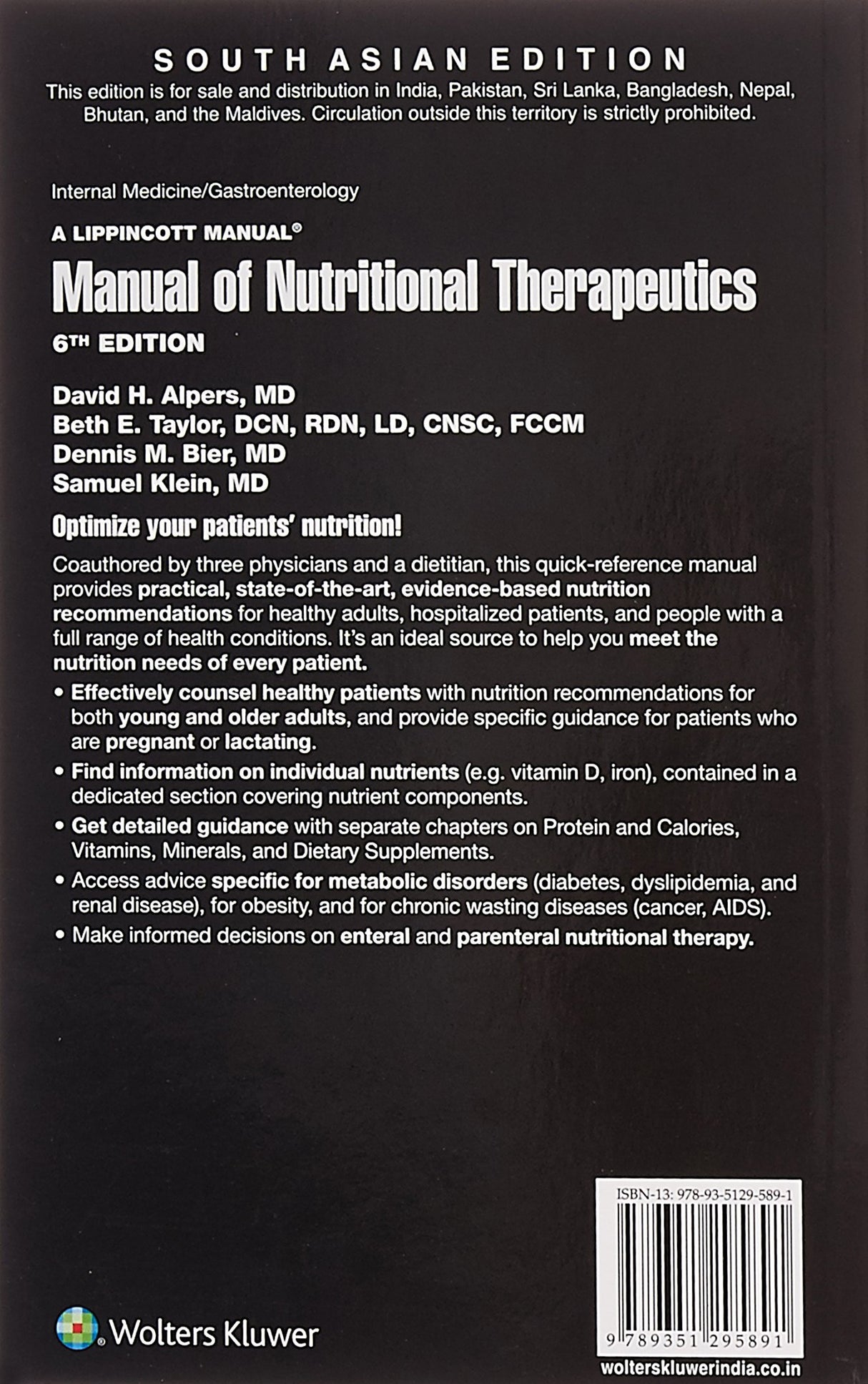 Manual of Nutritional Therapeutics, 6ed - Retail Maharaj