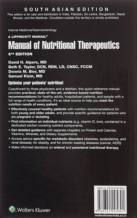Manual of Nutritional Therapeutics, 6ed - Retail Maharaj