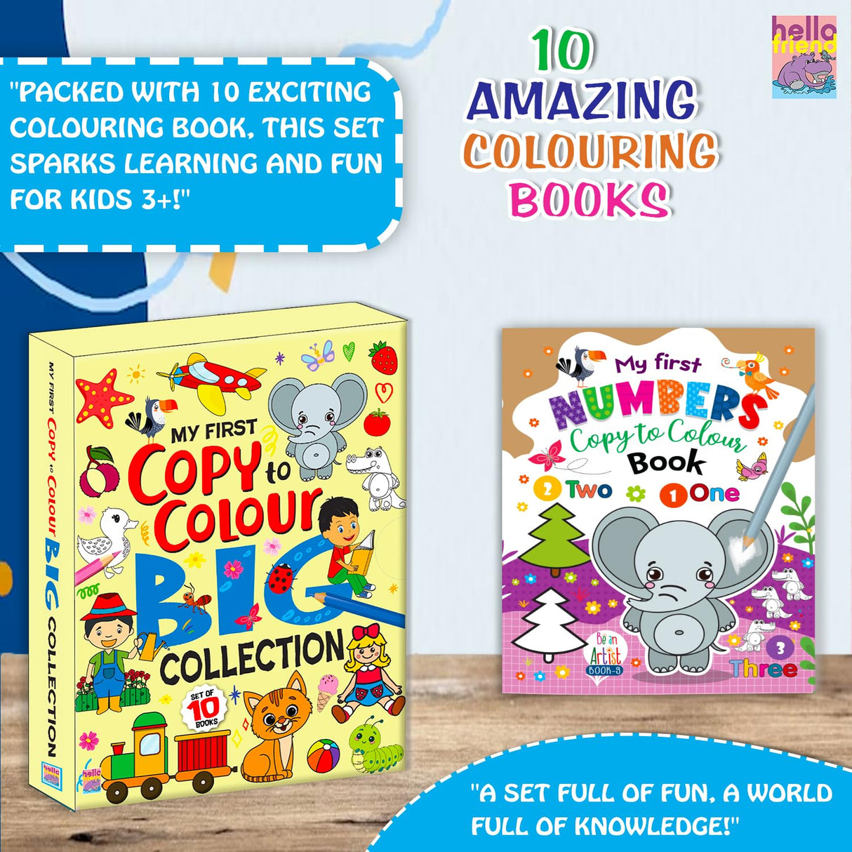 My First Early Learning Copy of Colouring Big 10 in 1 Collection Fun Activity Books for Kids, Children and Toddlers (Ages 2+ years) (Pack of 10) - Retail Maharaj