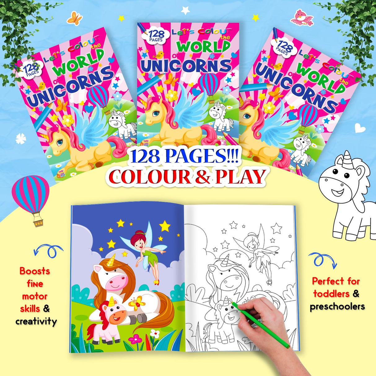 Let’s Colour the World of Unicorns: Activity & Colouring Book for Kids Ages 3–9 | Perfect Gift for Drawing, Painting & Creativity | Premium Paper Quality - Retail Maharaj