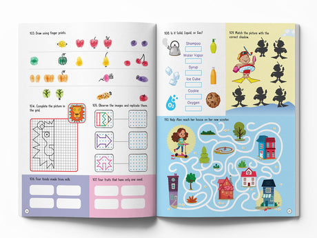 201 Brain Booster Activity Book - Fun Activities and Exercises For Children | Tracing & Pattern, Colors & Shapes, Maze | Ages 5 and up | 1.5 hours of fun time - Retail Maharaj
