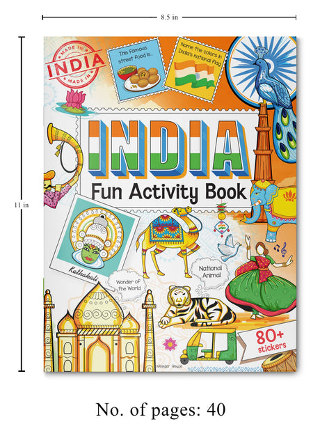India: Fun Activity Book for Children | Explore Culture, Monuments, Festivals & Maps | Ages 5–10 | 3+ Hours of Interactive Learning and Discovery - Retail Maharaj