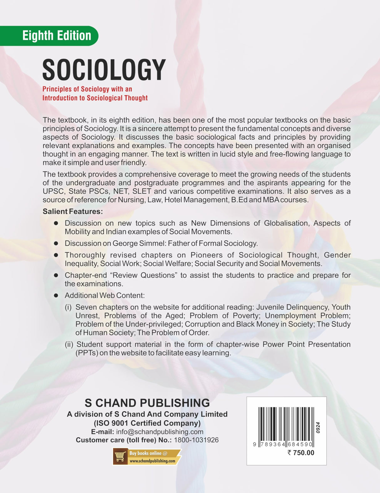 Sociology (8th Edition) : Principles of Sociology with an Introduction to Sociological Thought | Also Useful for UPSC, State PSCs, NET, SLET Exams 2025 | Law, Hotel Management, B.Ed and MBA Courses - Retail Maharaj