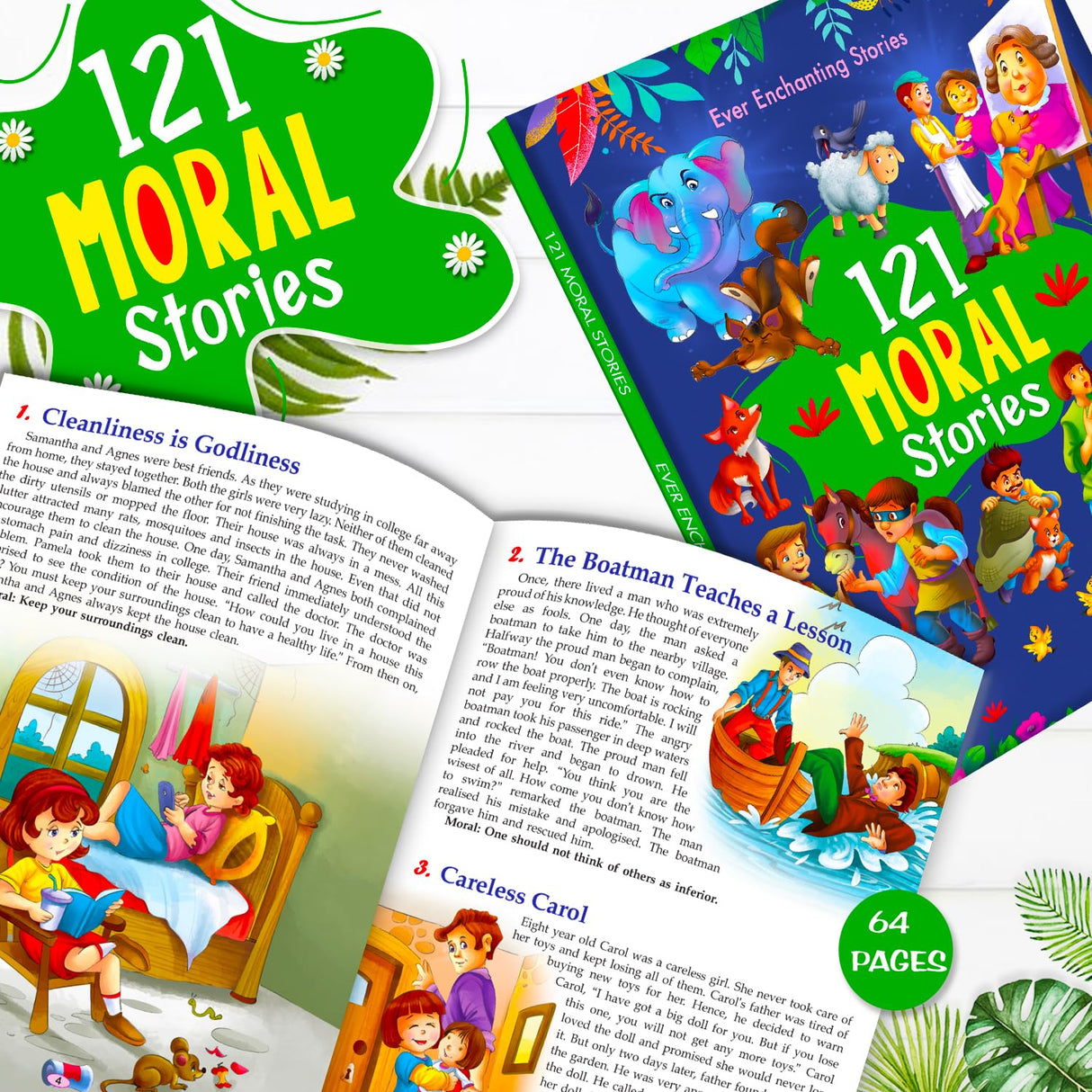 121 Moral Stories - Illustrated Story Books for Kids and Childrens - Bedtime Short Stories with Colourful Pictures in English | Hello Friend Books - Ages 3+ Years (121 Short Stories Book) - Retail Maharaj