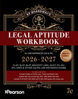 Pearson'26 Legal Aptitude Workbook Law Entrances (UG & PG) 2026-2027 (CLAT, SLAT, BLAT, MAH(CET-LAW), AILET, PU, DU, IPU, UPES, & Other UG-PG Law ... GK, Current Affairs, English, & Reasoning - Retail Maharaj