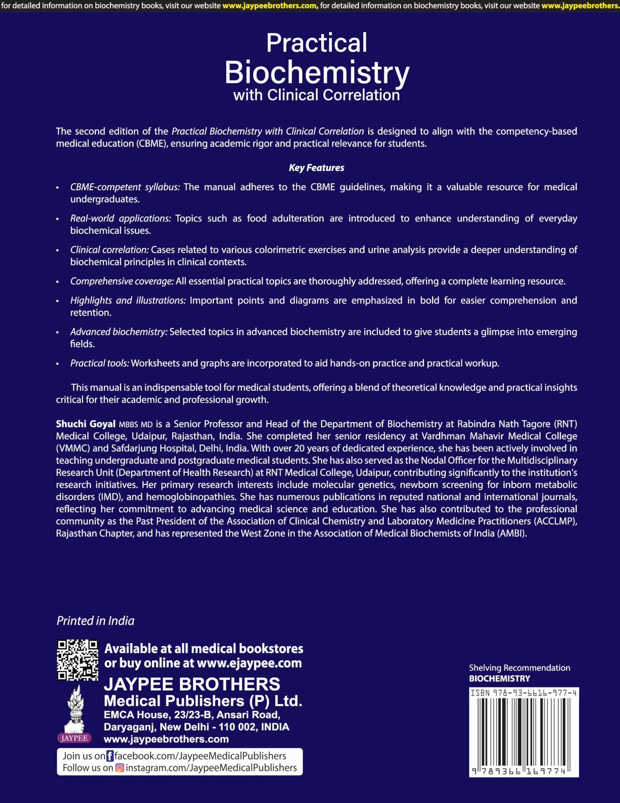 PRACTICAL BIOCHEMISTRY WITH CLINICAL CORRELATION - Retail Maharaj