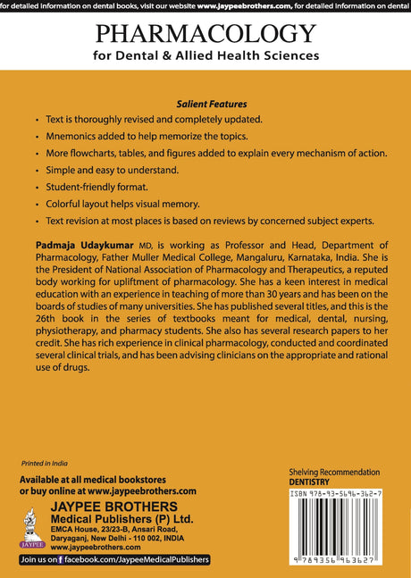 PHARMACOLOGY FOR DENTAL & ALLIED HEALTH SCIENCES - Retail Maharaj