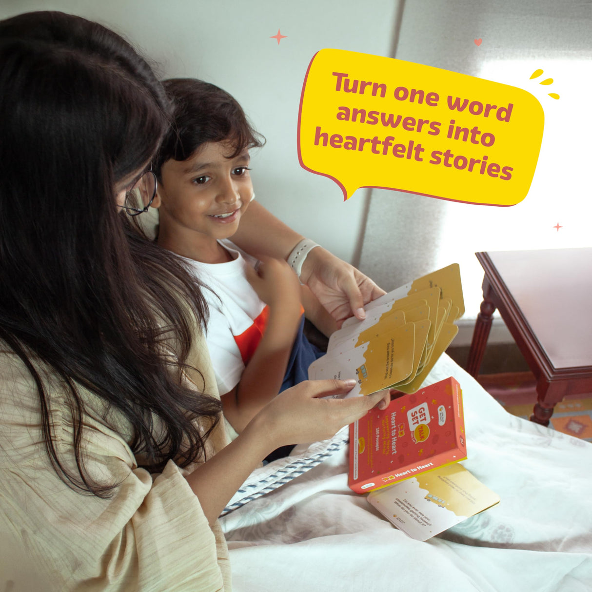 Little Hands Big Hearts - Heart to Heart Conversation Starter Cards (Ages 5 & Above) | Flash Cards for Kids, Family Bonding & Emotional Intelligence | Brain Games for Kids 9-12 - Retail Maharaj