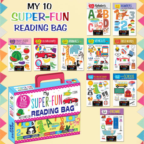 Hello Friend Books My Super Fun Reading Bag: Set of 10 Amazing Reading Practice Books - Perfect for Kids, Travel and Gifting / Return Gifts - Retail Maharaj