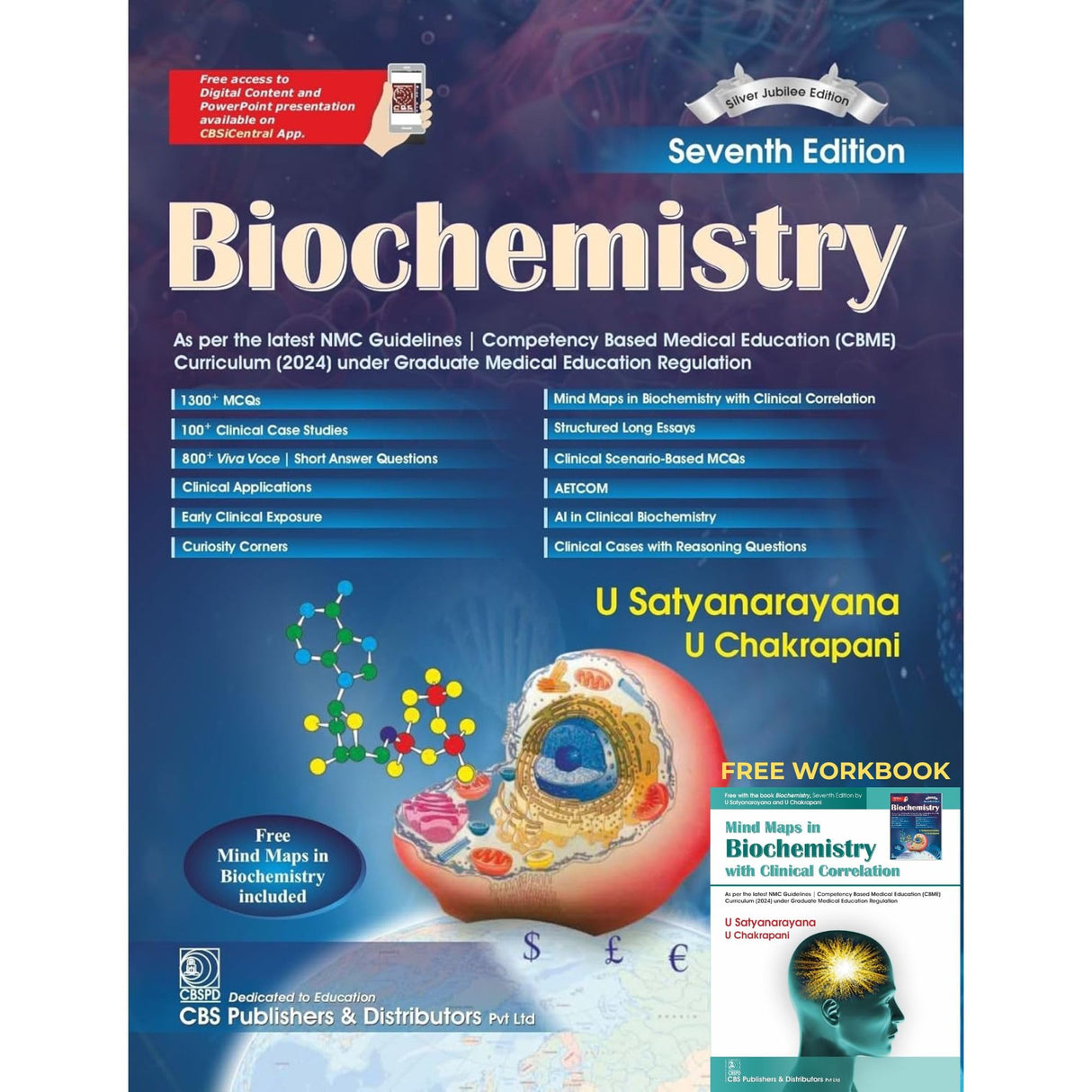 Biochemistry, 7th Silver Jubilee Edition | As per the latest NMC Guidelines | Packed Inside Free Mind Maps in Biochemistry with Clinical Correlation - Retail Maharaj
