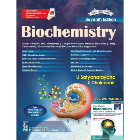 Biochemistry, 7th Silver Jubilee Edition | As per the latest NMC Guidelines | Packed Inside Free Mind Maps in Biochemistry with Clinical Correlation - Retail Maharaj