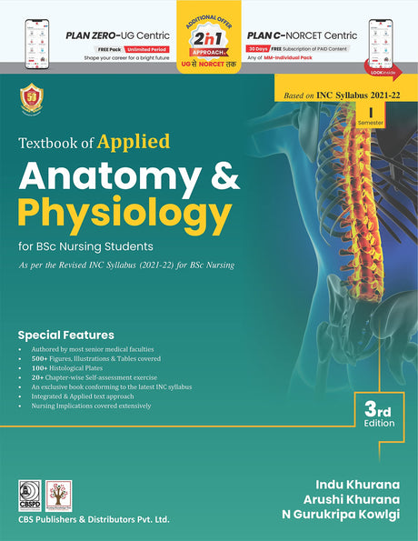 Textbook Of Applied Anatomy And Physiology For Bsc Nursing Students 3Ed (Pb 2023) - Retail Maharaj