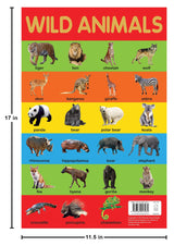 Wild Animals Chart - Early Learning Educational Chart For Kids: Perfect For Homeschooling, Kindergarten and Nursery Students (11.5 Inches X 17.5 Inches) - Retail Maharaj